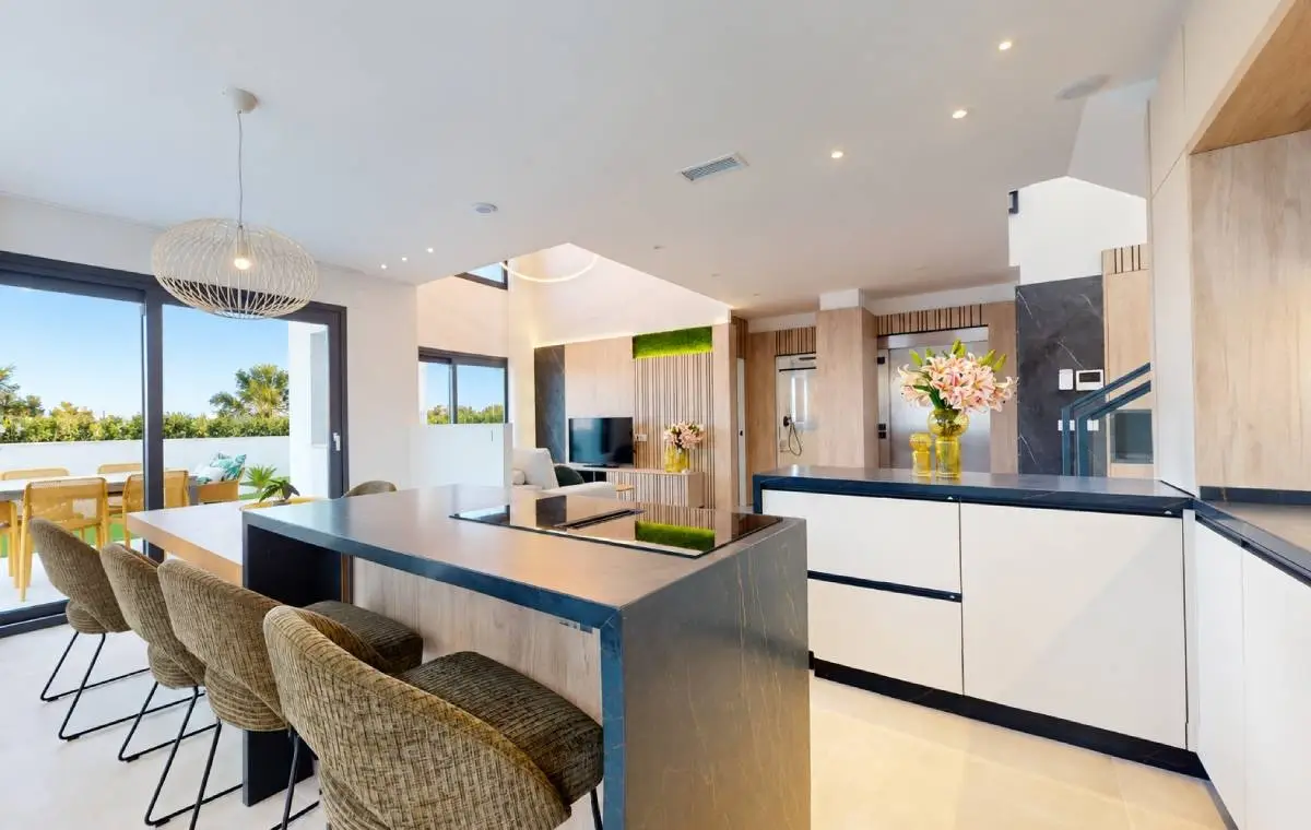 Modern kitchen with a light-filled terrace